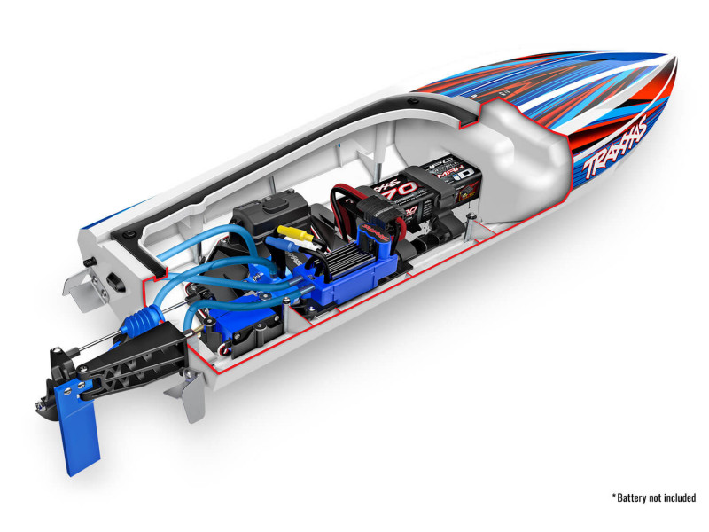 Traxxas Disruptor VXL 4S Brushless Self-Righting Speedboot RTR - Oranje