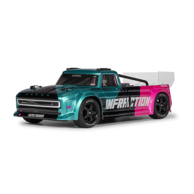 ARRMA Infraction 223S BLX 1/8 4X4 Brushless Street Basher RTR - Teal/Pink