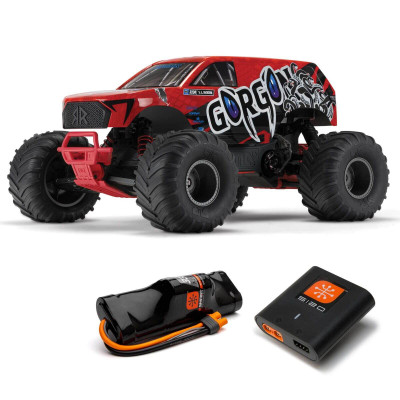 Arrma Gorgon 4X2 Mega 550 Monster Truck 1/10, RTR with Battery and Charger - Red