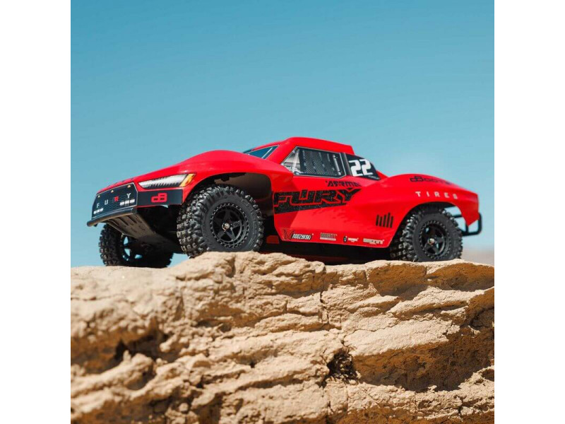 ARRMA Fury Mega 550 1/10 2WD Short Course Truck 100% RTR - Rood