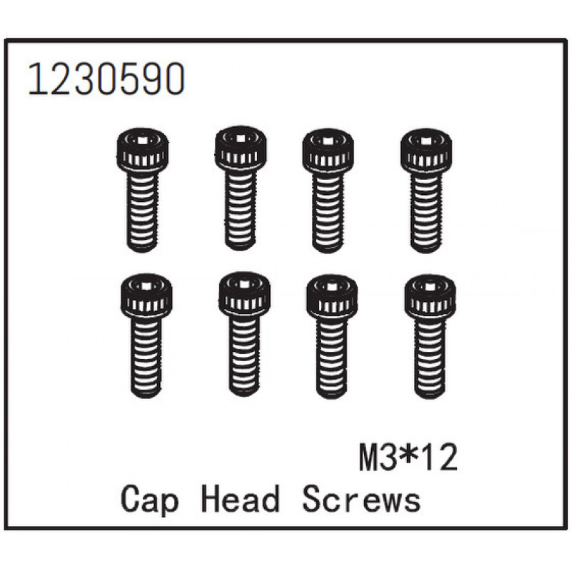 Absima Cap Head Screw M3x12 8pcs - 1230590