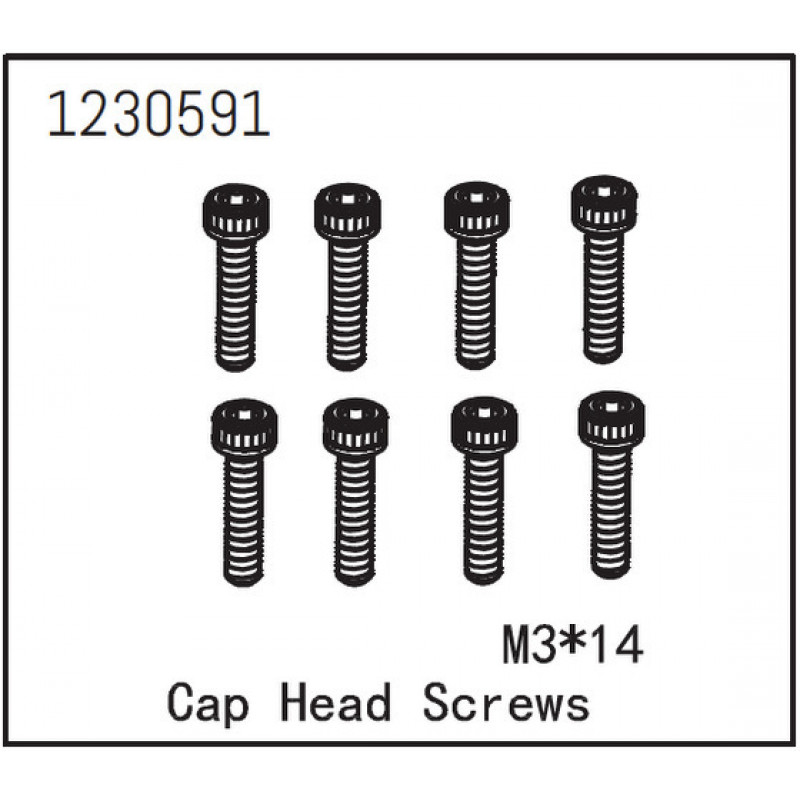 Absima Cap Head Screw M3x14 8pcs - 1230591
