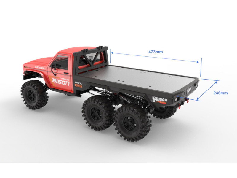 Cross RC EMO XL 6X6 1/8 Flatbed Crawler RTR - Rood