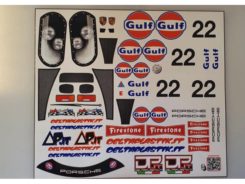 Delta Plastik Stickervel voor Porsche 917K - DEC8508