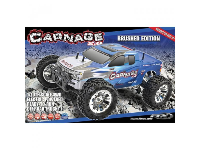 FTX Carnage 2.0 Brushed Monstertruck 4WD RTR 1/10 Blauw