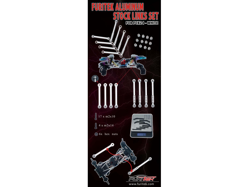 Furitek Aluminium Links Set voor FCX24 Wit - FUR-2213