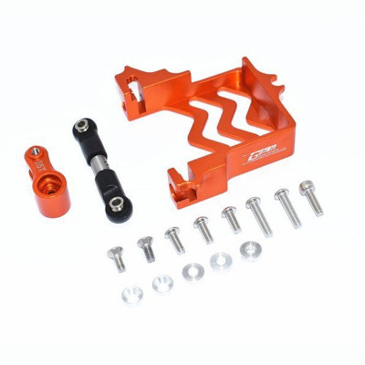 GPM - RC Parts - Complete Servo Mount + Tie Rod + Servo Horn 25T Set - Oranje