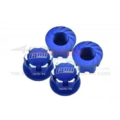 GPM Alu Wielnaafset Blauw 4st voor TRX 1/10 E-Revo, Maxx, Sledge