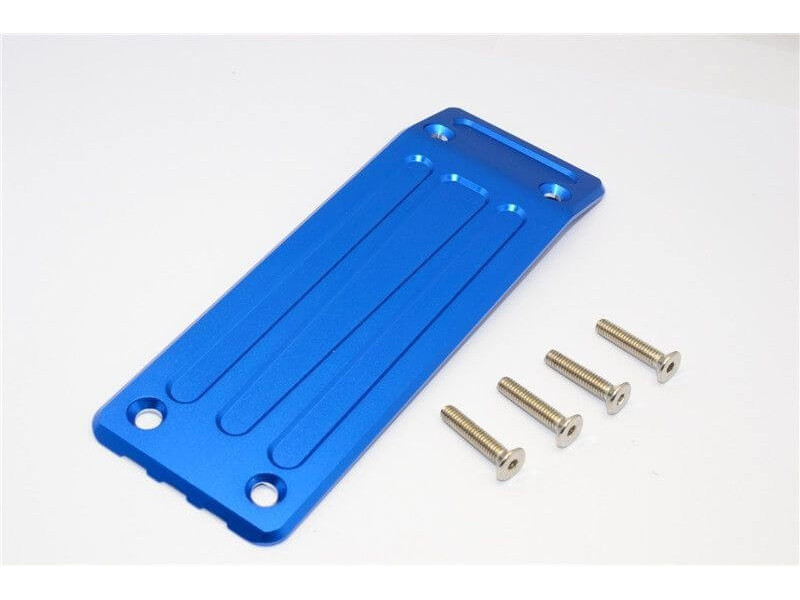 GPM Alu Achter Skid Plate 1-Delige Set Blauw voor TRX X-MAXX 8S - 6S