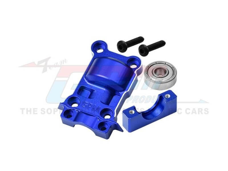 GPM Alu Middendiff Houder voor Traxxas X-MAXX / XRT - Blauw