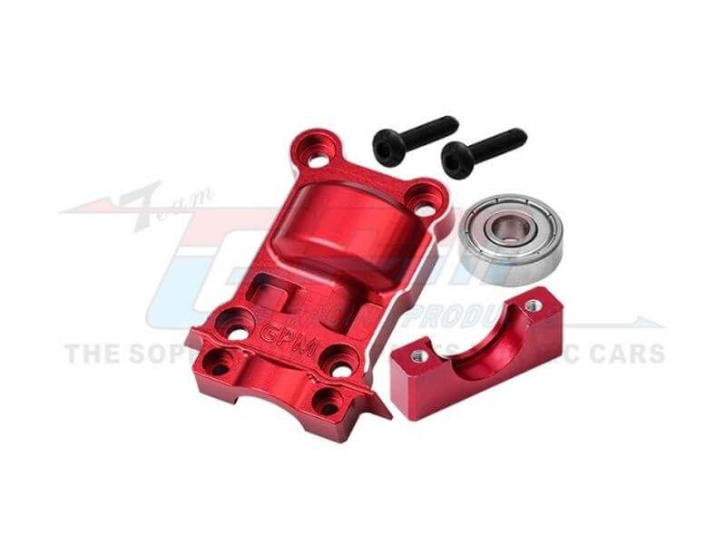 GPM Alu Middendiff Houder voor Traxxas X-MAXX / XRT - Rood