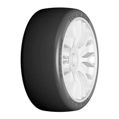 GRP 1:8 GT T04 Slick XM3 Soft 20 Spoke wheels - White