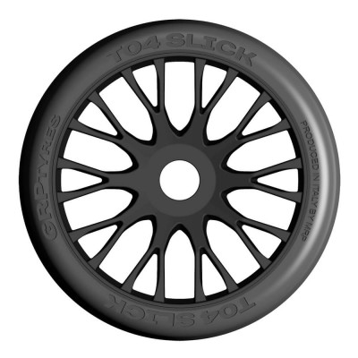 GRP 1:8 GT T04 Slick XM5 MediumHard 20 Spoke wheels - Black