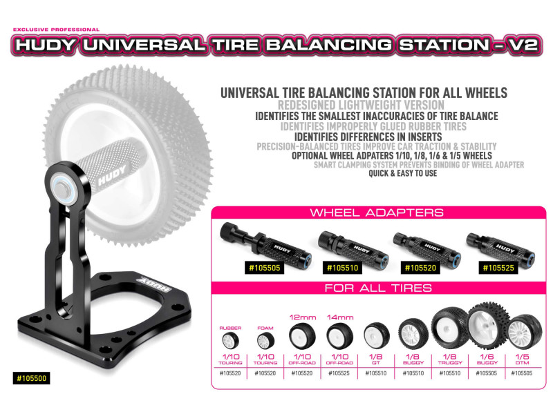 Hudy Universele Banden Balanceer Station - v2 - H105500