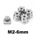 INJORA M2 RVS Wielmeenemers voor 1/24 SCX24 AX24 - 6mm