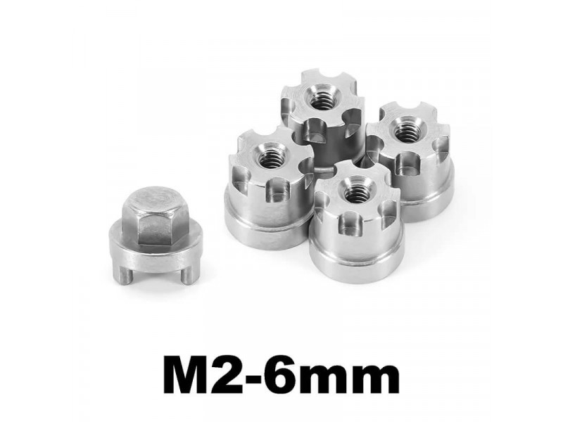 INJORA M2 RVS Wielmeenemers voor 1/24 SCX24 AX24 - 6mm
