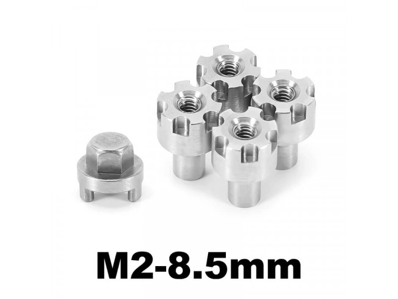 INJORA M2 RVS Wielmeenemers voor 1/24 SCX24 AX24 - 8.5mm