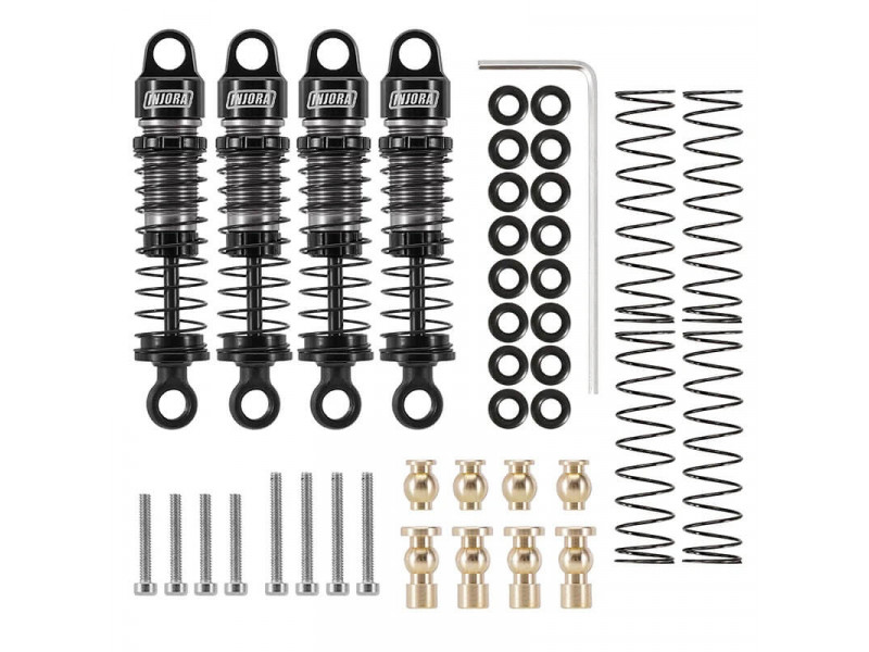 INJORA Alu 40mm Big Bore Schokbrekers Olie Gevuld voor Axial SCX24 - 4st