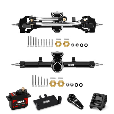 INJORA +4mm ProSteer Double Joint Axles SCX24 with Servo Kit