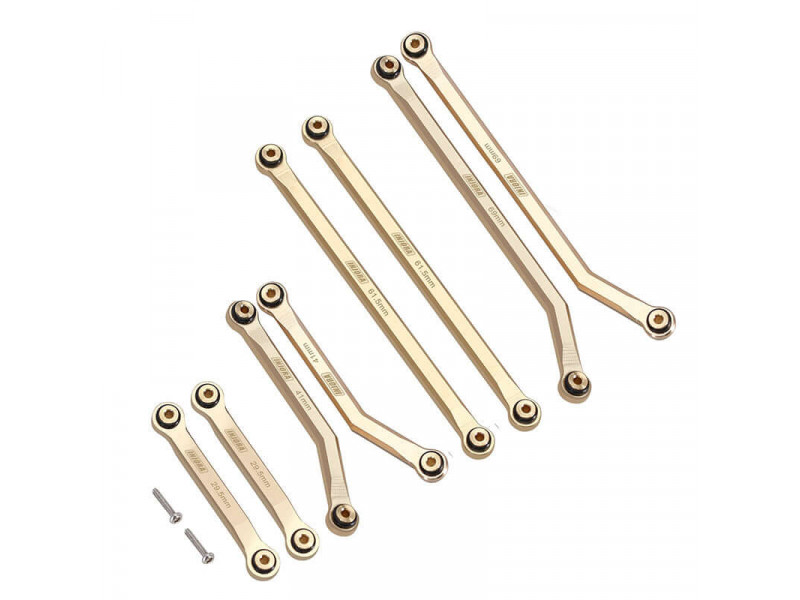 INJORA 8PCS 36g Messing High Clearance Chassis 4 Links Set for SCX24 Deadbolt Betty - SCX24-143