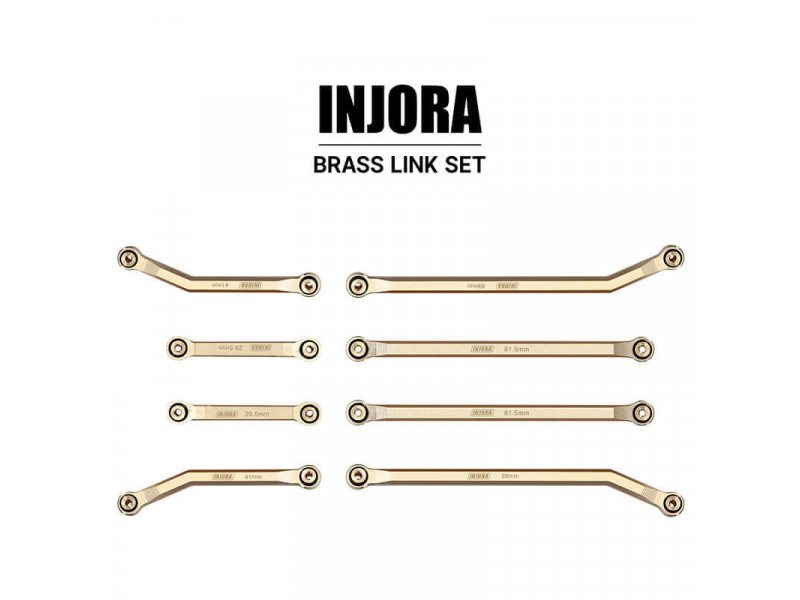INJORA 8PCS 36g Messing High Clearance Chassis 4 Links Set for SCX24 Deadbolt Betty - SCX24-143