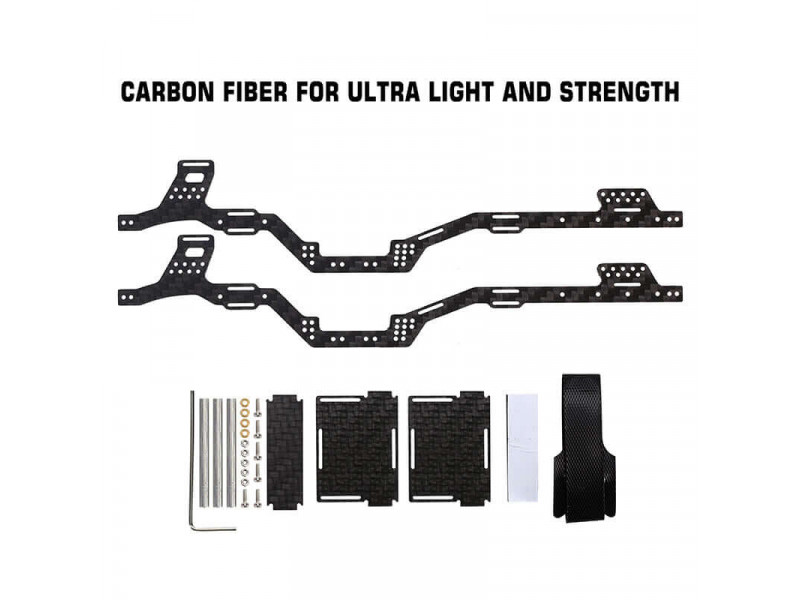 INJORA LCG Carbon Fiber Chassis Kit SCX24 Jeep Gladiator - SCX24-142