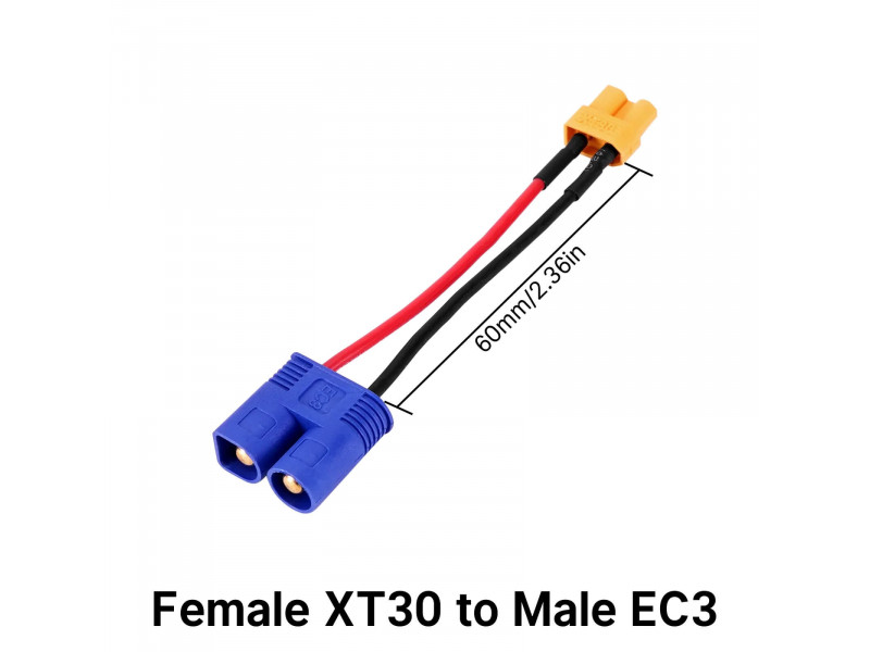 INJORA Verloopkabel EC3 naar XT30 - XT30-EC3