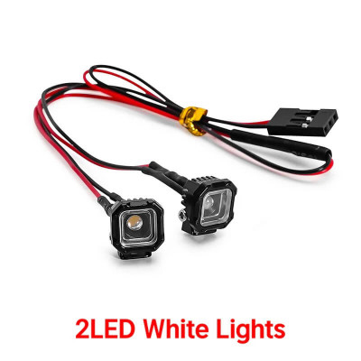 INJORA Square Spotlights with White LED 1/18 - 1/24 2pcs - L32-2WH