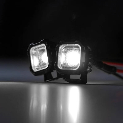 INJORA Square Spotlights with White LED 1/18 - 1/24 2pcs - L32-2WH