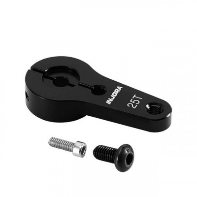 INJORA 25T Alu Servo Horn Black for 1/10 RC Cars - Servo-A09BK