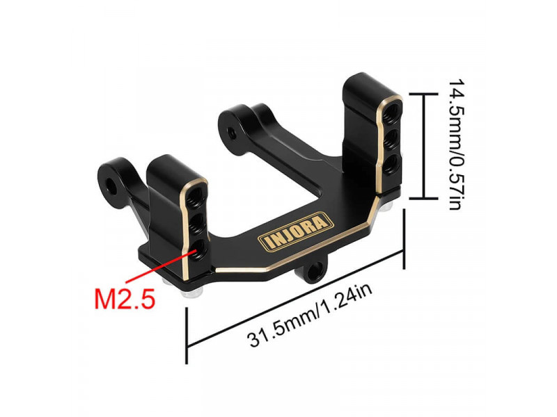 INJORA Zwart Messing Servo Montage voor Redcat Ascent18 - ASC18-13