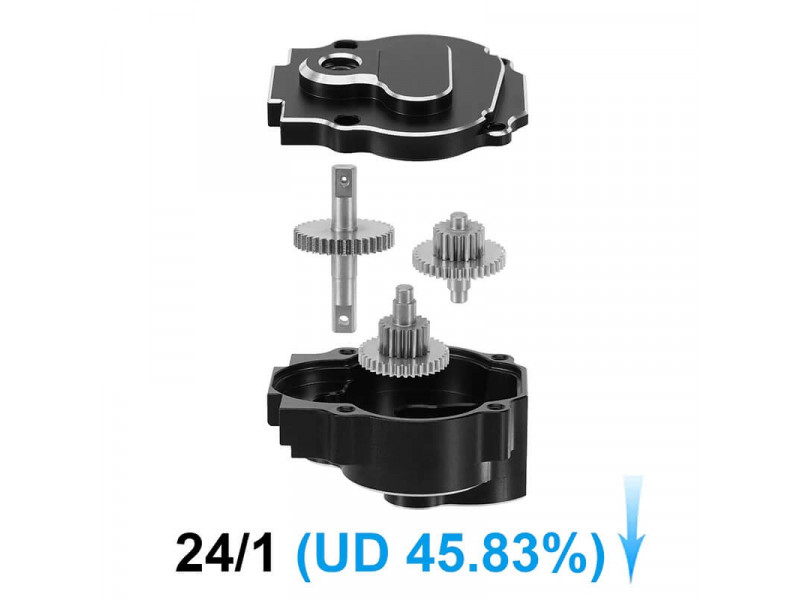 INJORA Alu Transmissiebak 180 Motor voor Redcat Ascent18 - Underdrive 45%