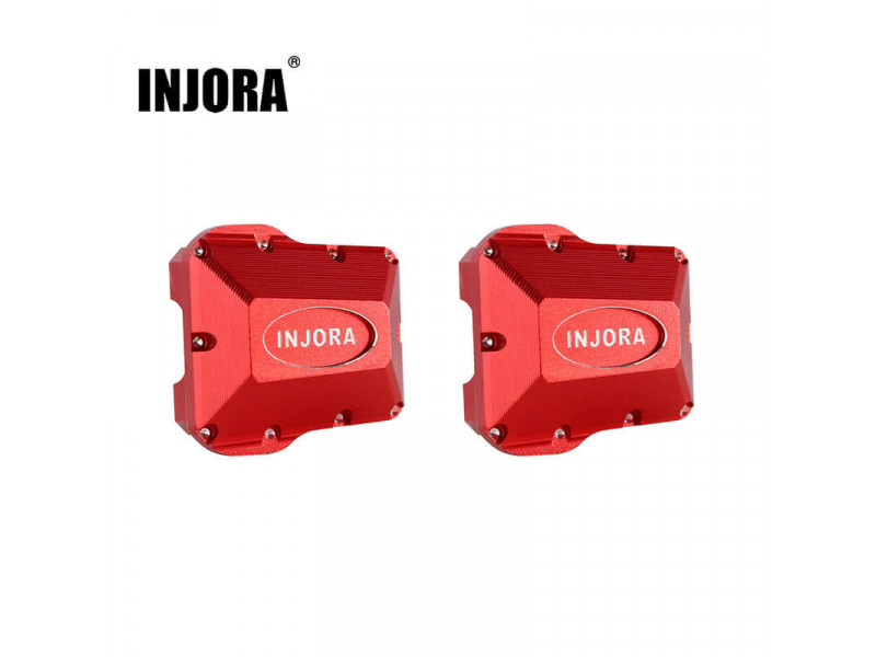 INJORA Alu Diff Covers 2st voor Traxxas TRX-4m - Rood