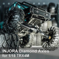INJORA Alu Diamond Assen voor Traxxas TRX-4m - Zwart - 4M-92BKFR
