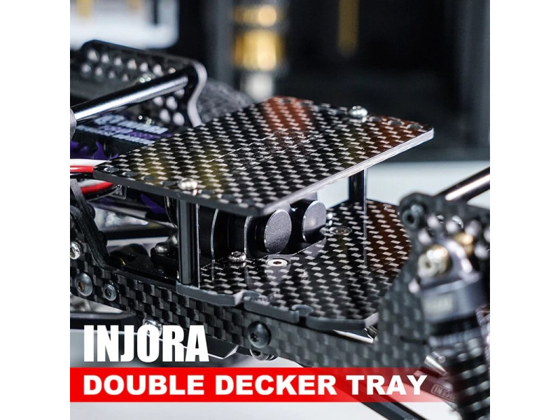 INJORA Dubbeldekker Carbon Fiber Lade Batterij Set Voor 1/18 TRX4M