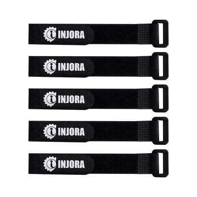 INJORA Batterij Klittenband Straps 200x20mm 5st - Zwart - INA108-5-20