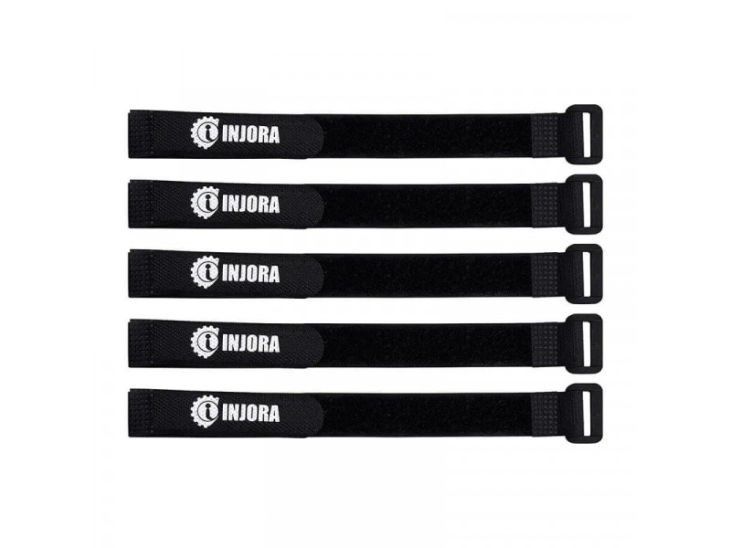 INJORA Batterij Klittenband Straps 300x20mm 5st - Zwart - INA108-5-30