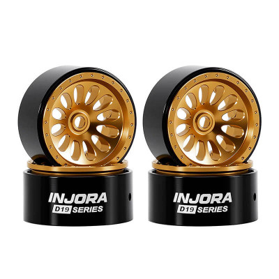INJORA 0.7" D19 Ripple Alu Wheels 4pcs for Axial SCX30 - Gold