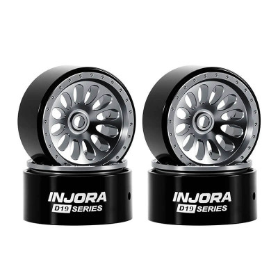 INJORA 0.7" D19 Ripple Alu Wheels 4pcs for Axial SCX30 - Titanium 