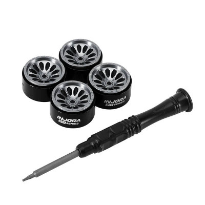 INJORA 0.7" D19 Ripple Alu Wheels 4pcs for Axial SCX30 - Titanium 