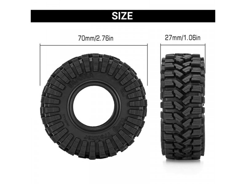 INJORA King Trekker 1.3" Crawler Banden 70x27mm 4st - YQT-1314