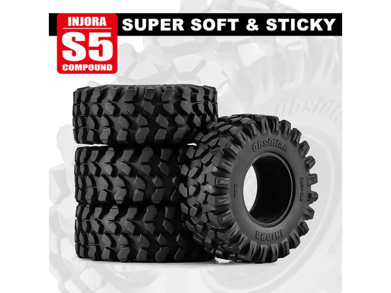 INJORA Obsidian 1.3" Rock Crawler Banden 4st 64x24mm - YQT-1323