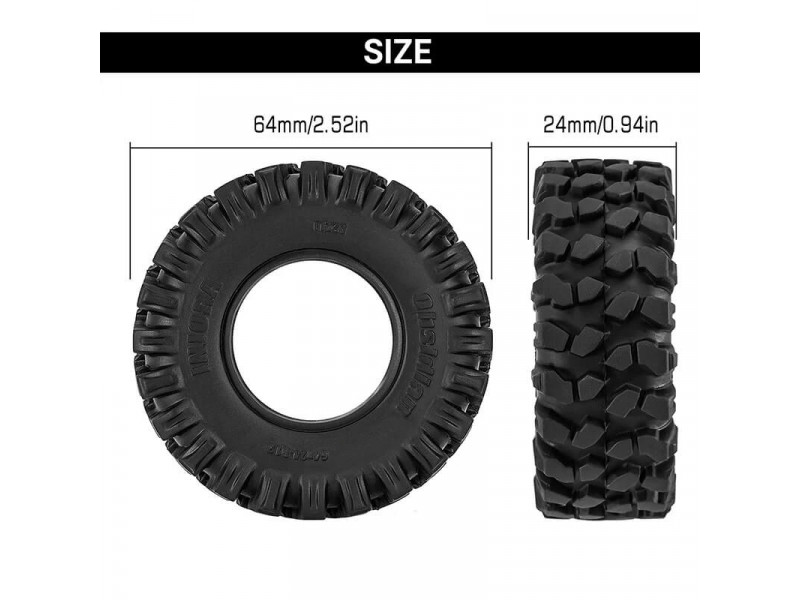 INJORA Obsidian 1.3" Rock Crawler Banden 4st 64x24mm - YQT-1323