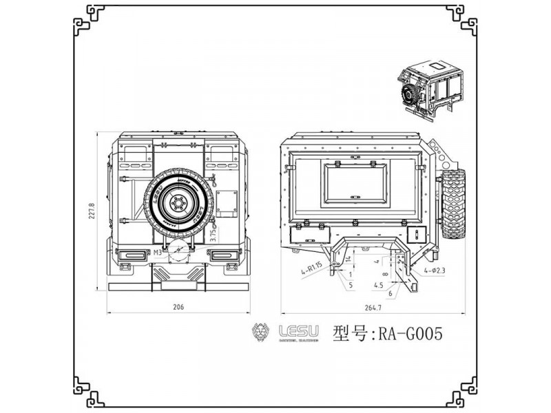 Lesu Unimog Metalen Opbouw 1/10 - RA-G005