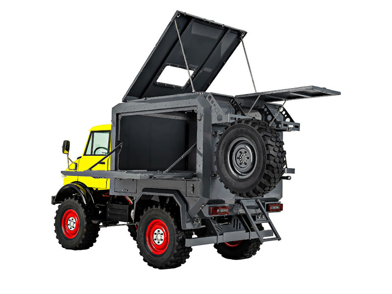 Lesu Unimog UM406 met Opbouw 1/10 RTR - Geel