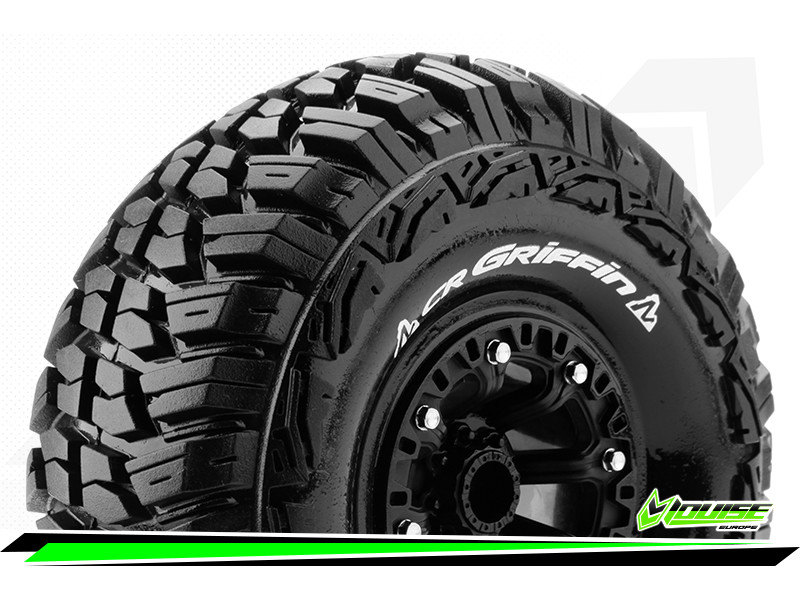 1/10 Scale 2.2'' Crawler Tires - Super Soft / Black Rim / Hex 12mm, LR-T3235VB