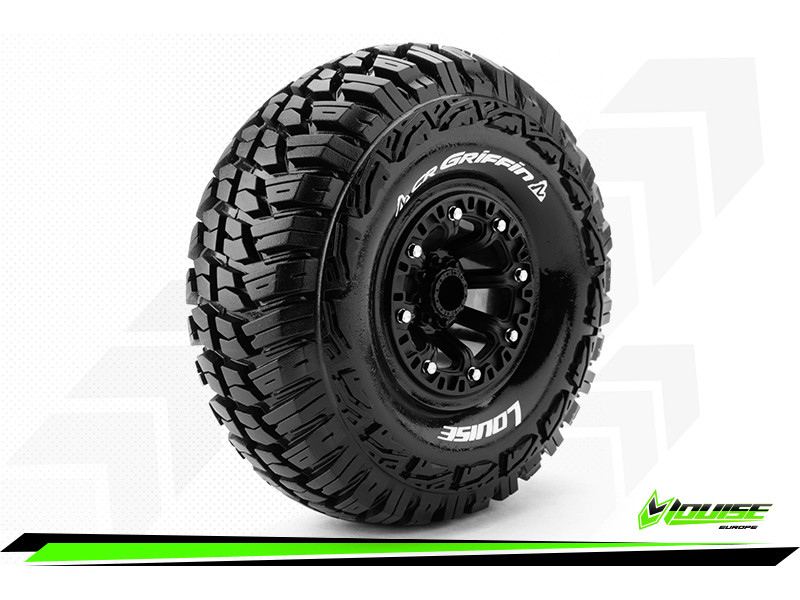 1/10 Scale 2.2'' Crawler Tires - Super Soft / Black Rim / Hex 12mm, LR-T3235VB