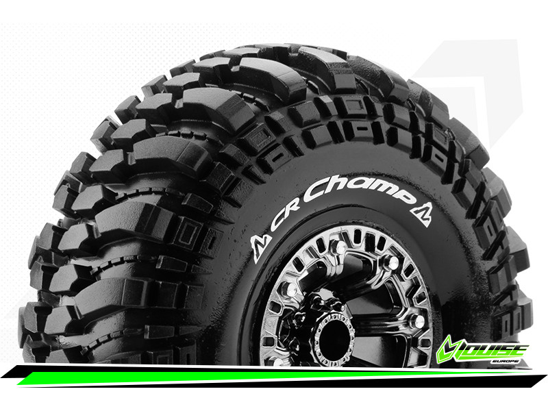 1/10 Scale 2.2'' Crawler Tires - Super Soft/Black Chrome Velg/ Hex 12mm, LR-T3236VBC
