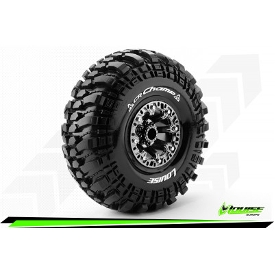 1/10 Scale 2.2'' Crawler Tires - Mount Super Soft/Black Chrome Rim / Hex 12mm