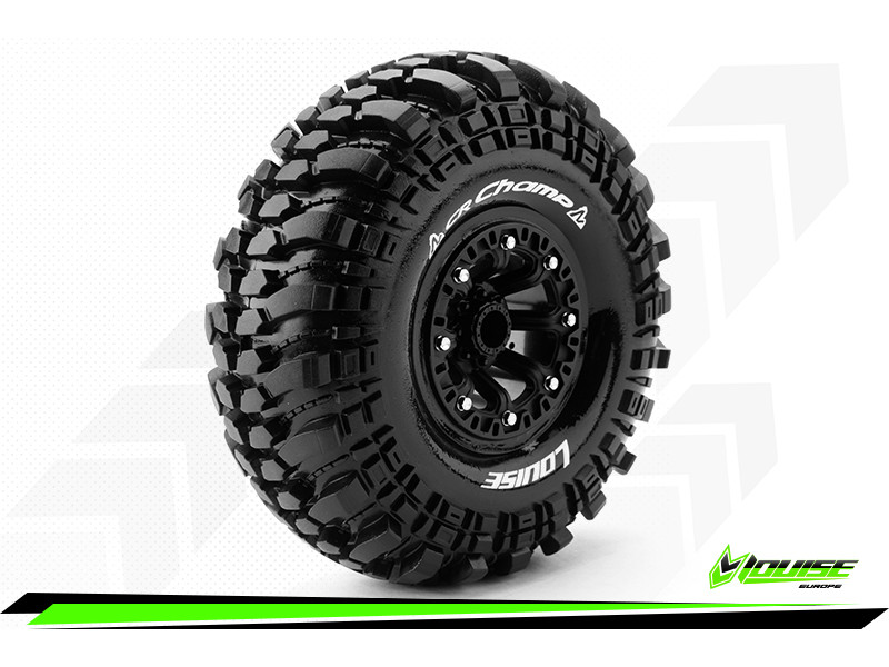 1/10 Scale 2.2'' Crawler Tires - Super Soft / Black Rim / Hex 12mm, CR-Champ, LR-T3236VB